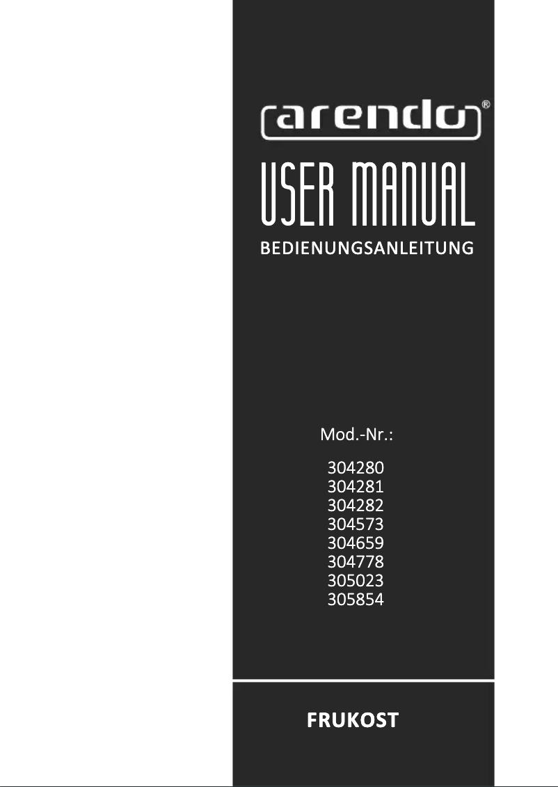 Page n°1 - Manuel utilisateur Arendo Frukost 305023