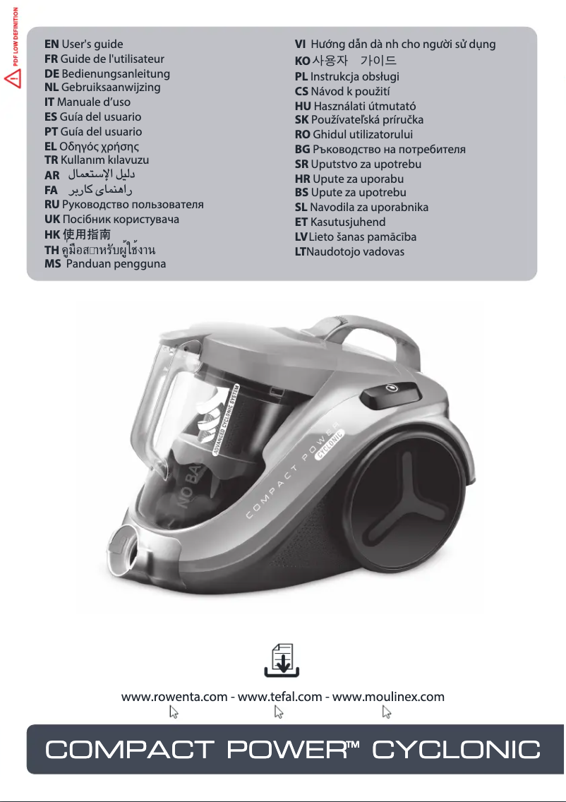 Page 1 de la notice Manuel utilisateur Rowenta Compact Power Cyclonic