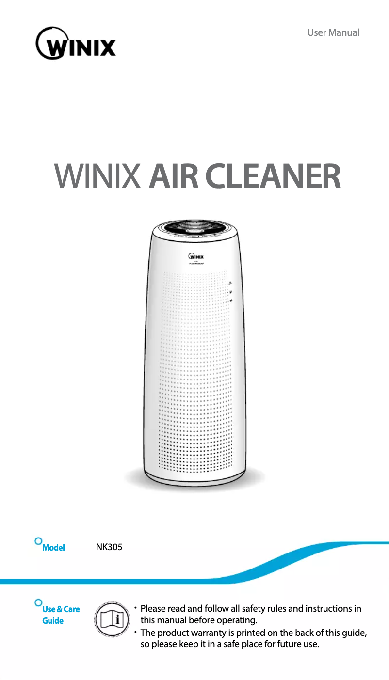 Page n°1 - Manuel utilisateur Winix Tower Q