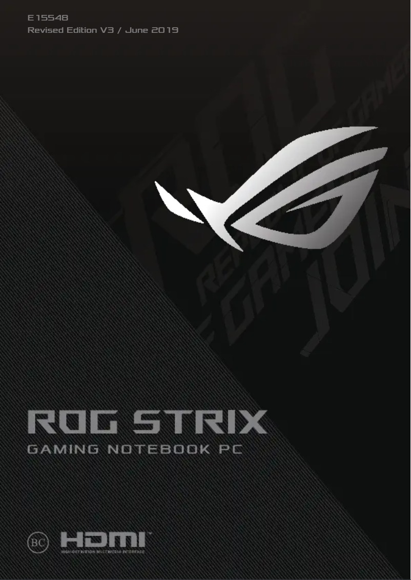 Image de la première page du manuel de l'appareil ROG Strix GL531GT