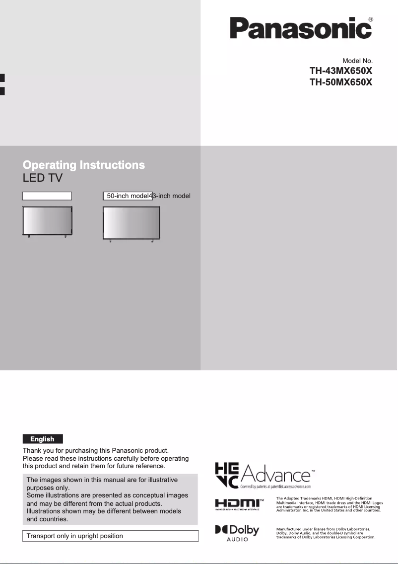 Image de la première page du manuel de l'appareil TH-50MX650X