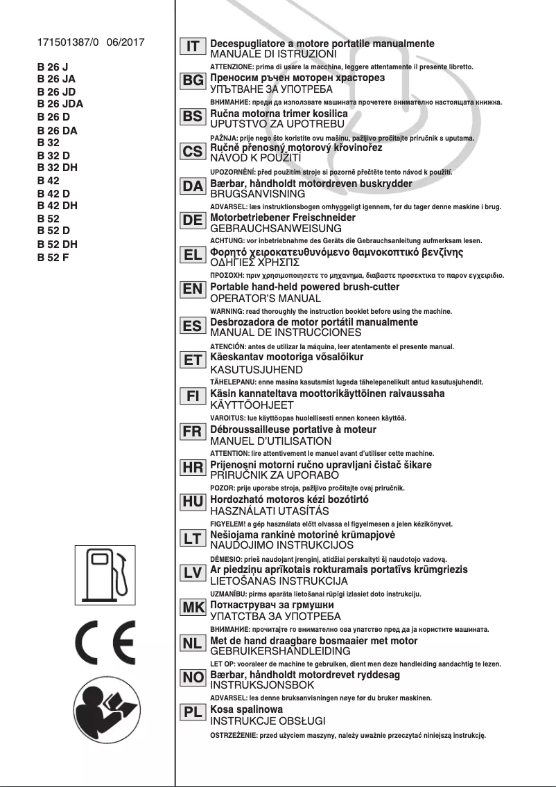 Page n°1 - Manuel utilisateur Stiga SBC 226 JD