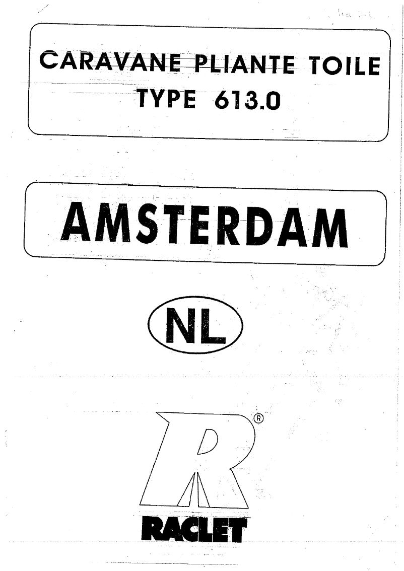 Page 1 de la notice Manuel utilisateur Raclet Amsterdam