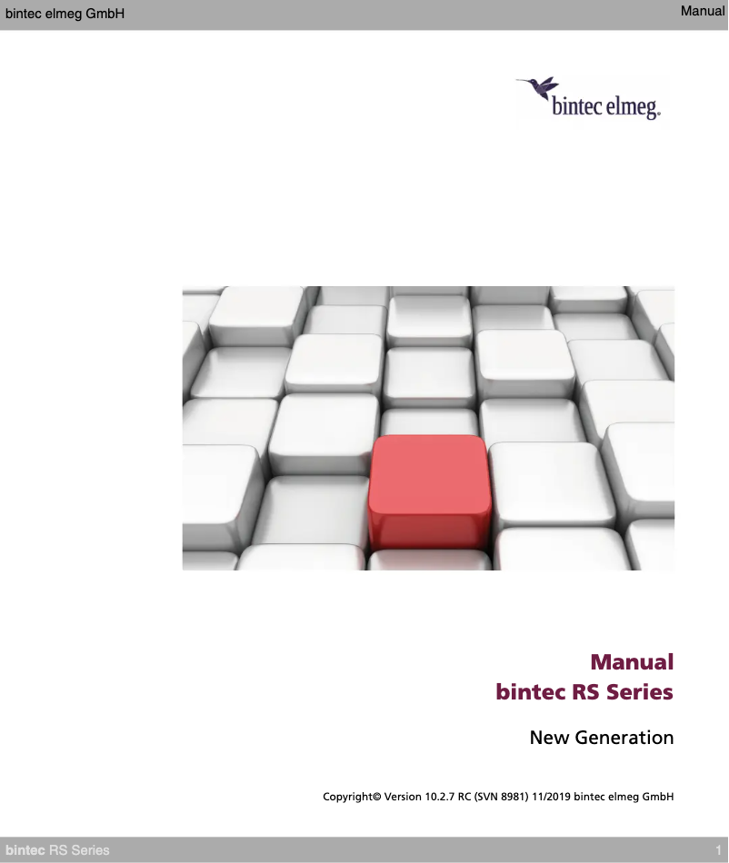 Page n°1 - Manuel utilisateur Bintec-elmeg RS123