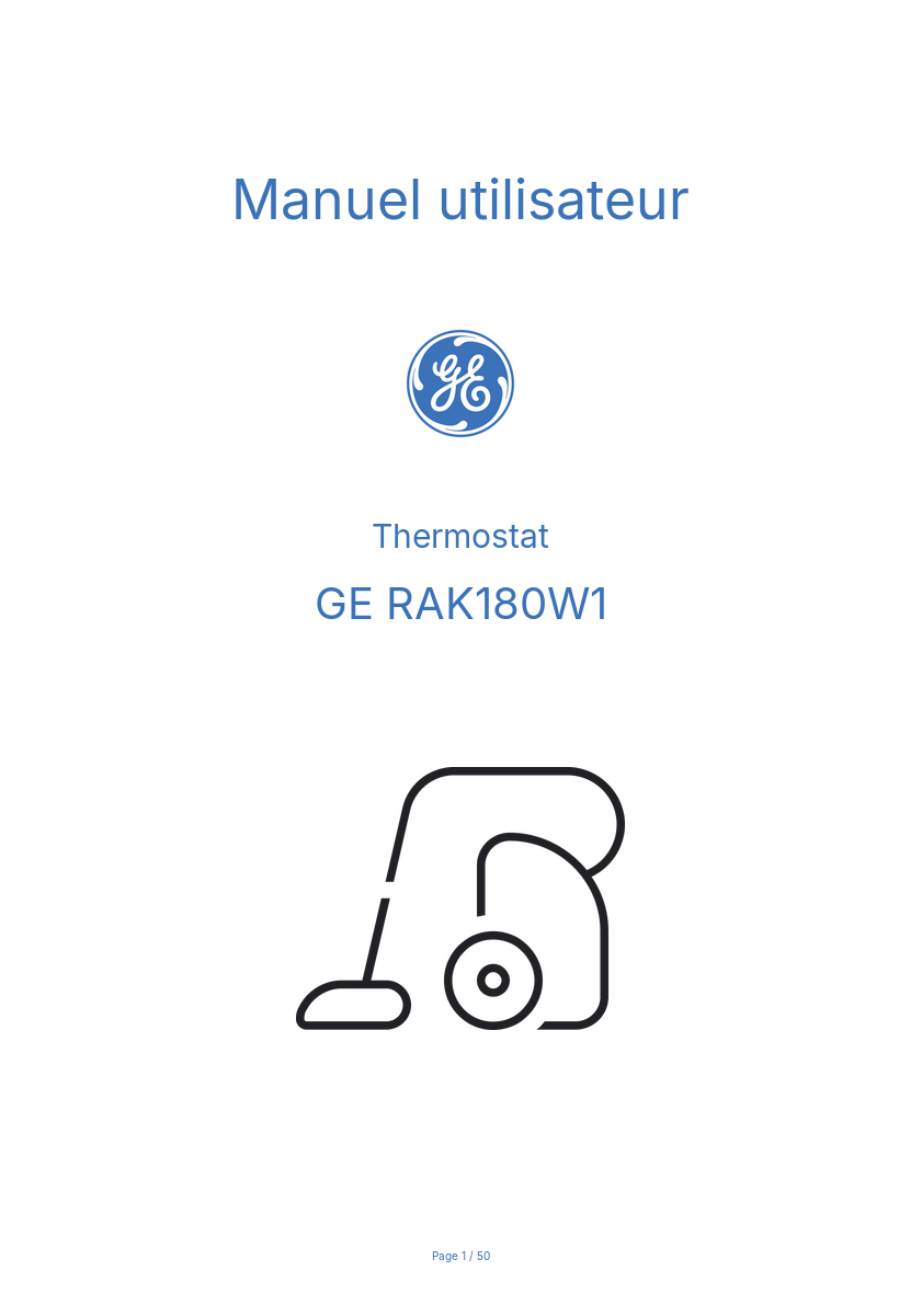 Image de la première page du manuel de l'appareil RAK180W1