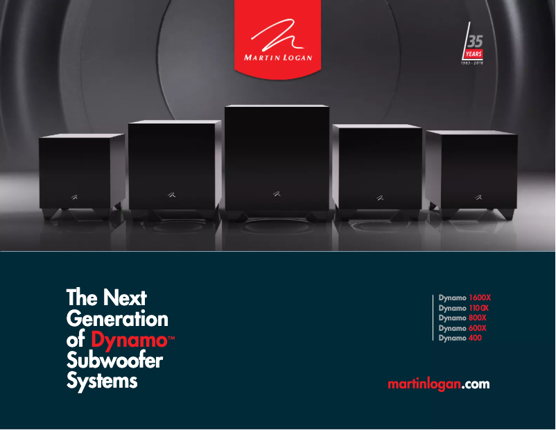 Page 1 de la notice Brochure Martin Logan Dynamo 1600X