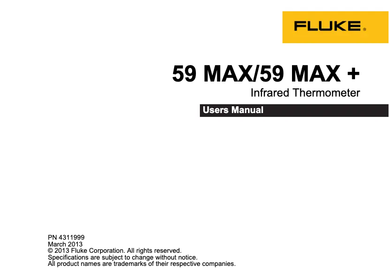 Page n°1 - Manuel utilisateur Fluke 59 MAX