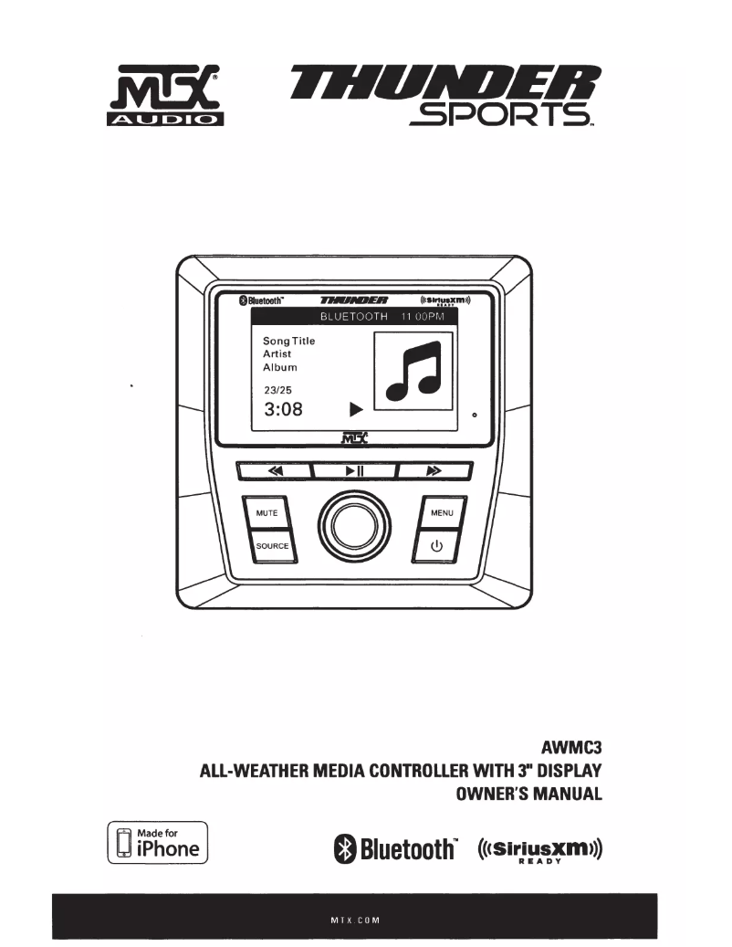 Page n°1 - Manuel utilisateur MTX Audio Thunder Sports AWMC3