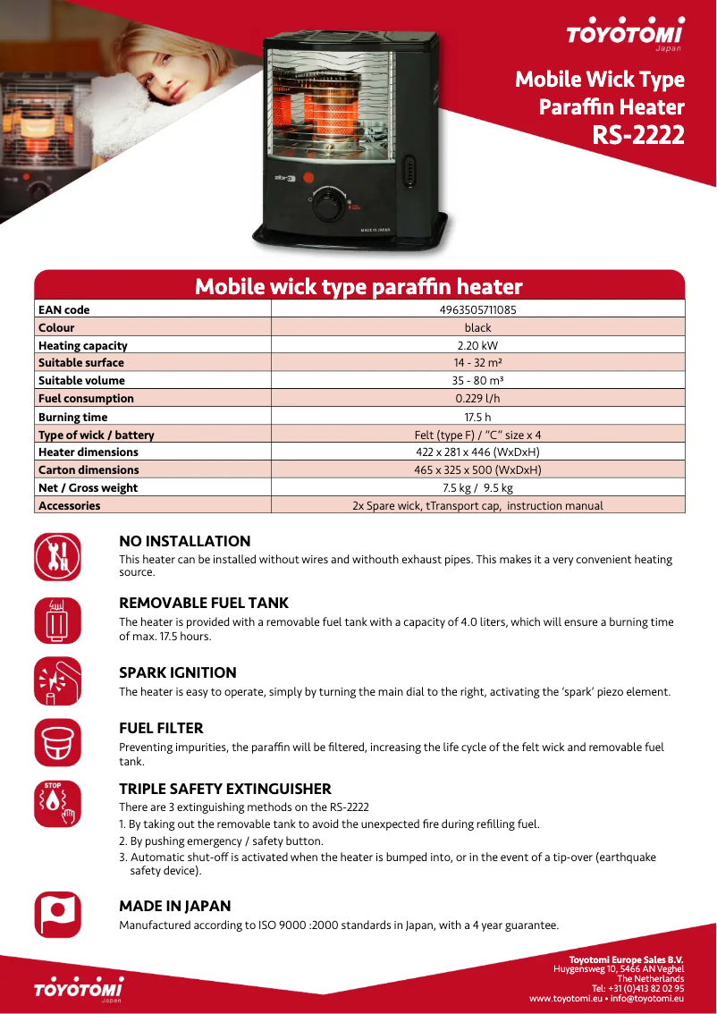 Page 1 de la notice Fiche technique Zibro RS 2222