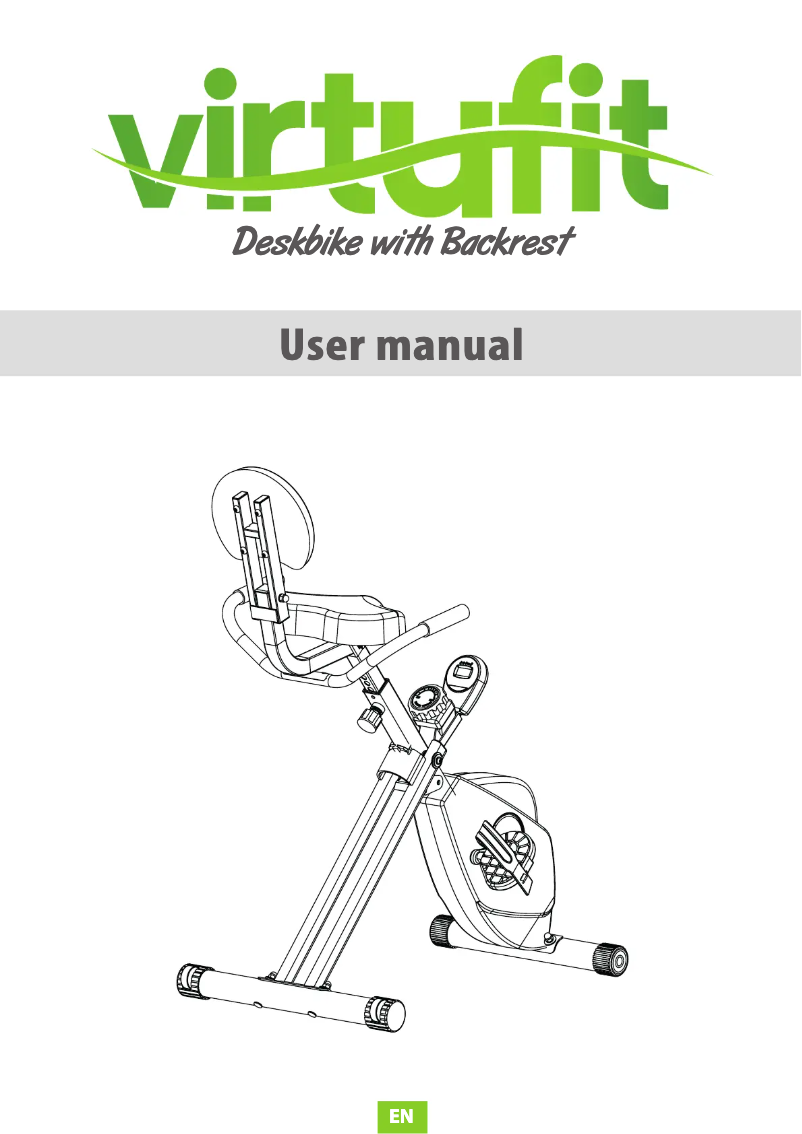 Page 1 de la notice Manuel utilisateur VirtuFit Deskbike with Backrest