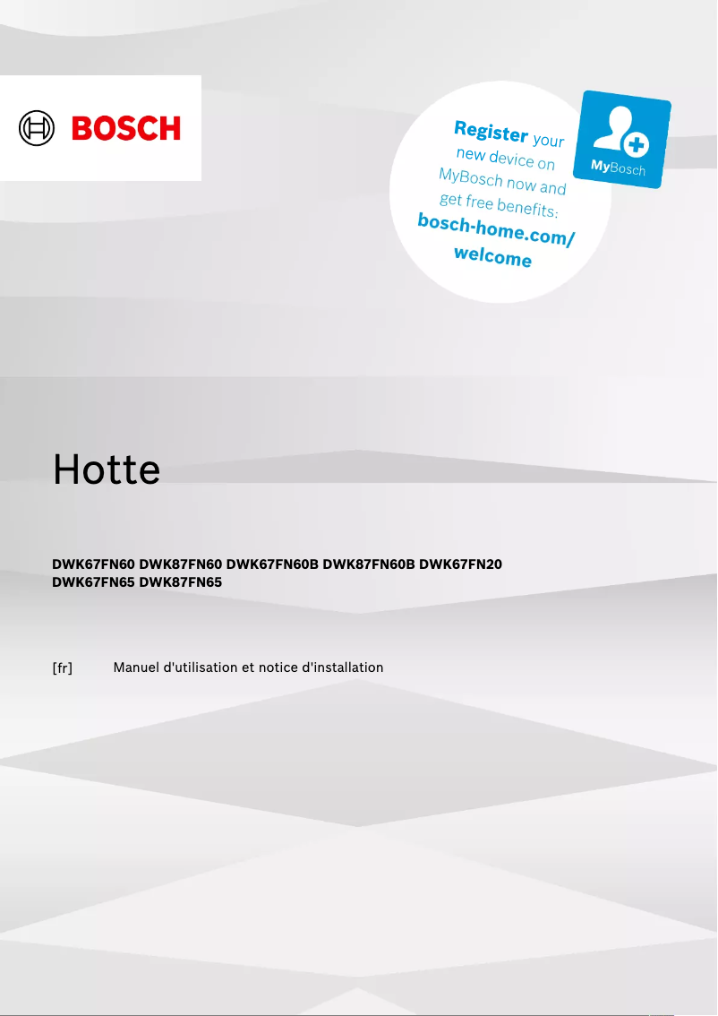 Page 1 de la notice Manuel utilisateur Bosch DWK67FN60