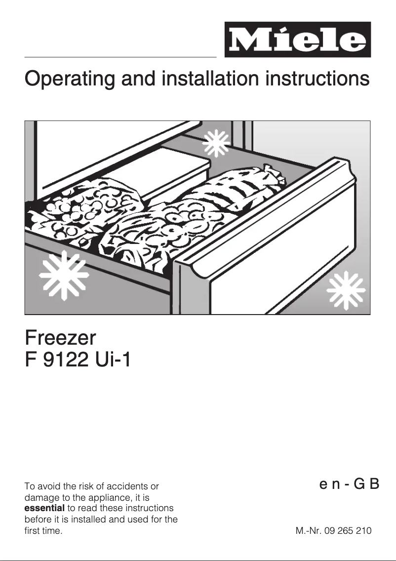 Page n°1 - Manuel utilisateur Miele F 9122 UI-1