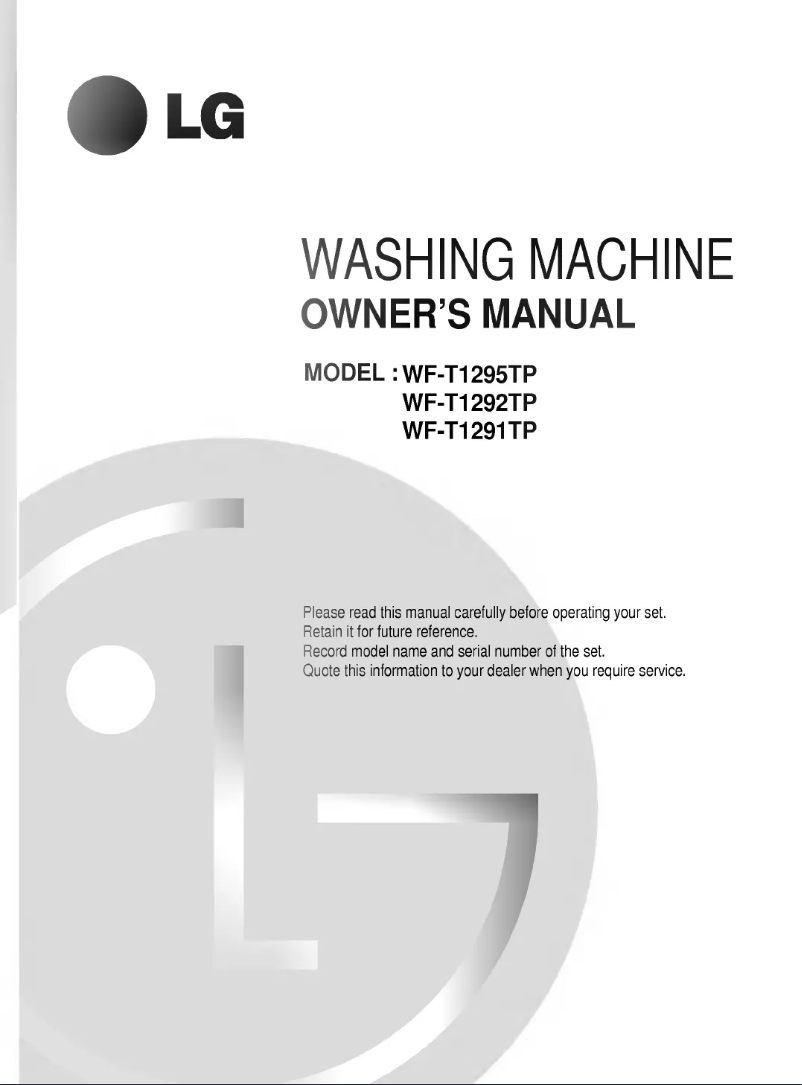 Page n°1 - Manuel utilisateur LG WF-T1291TP