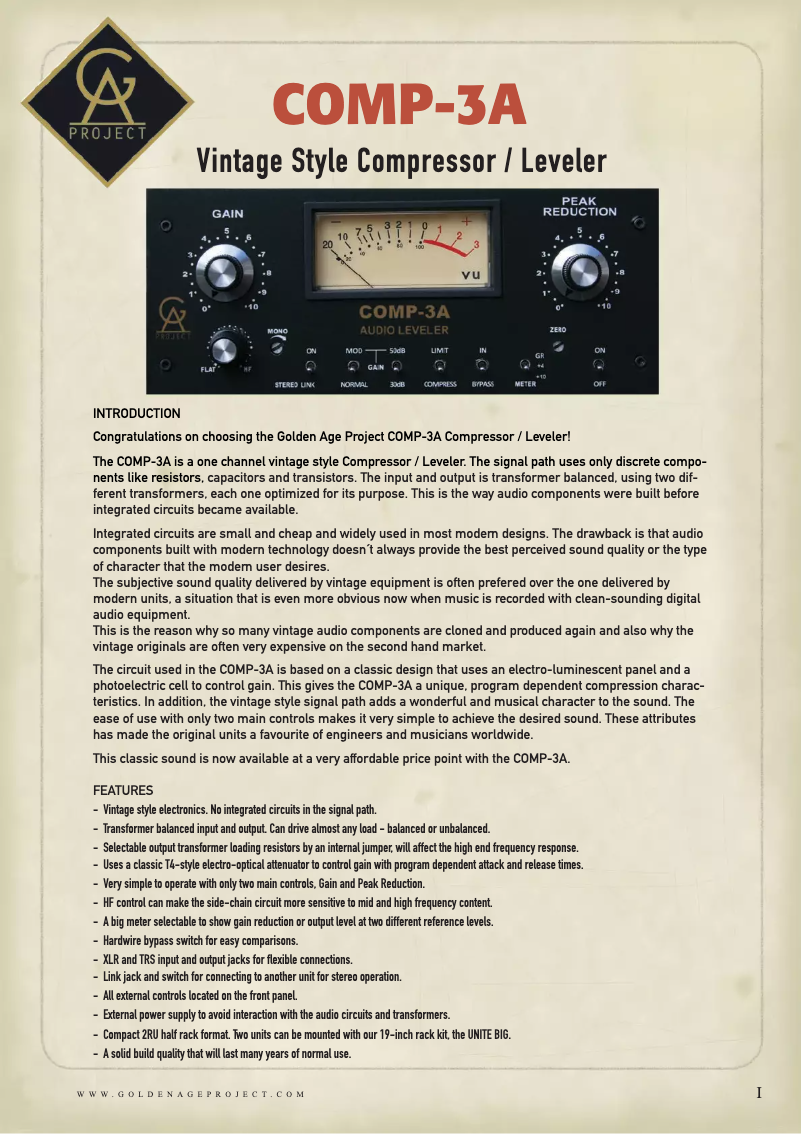 Image de la première page du manuel de l'appareil Comp-3A