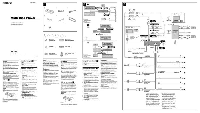 Page 1 de la notice Guide d'installation Sony MEX-R5