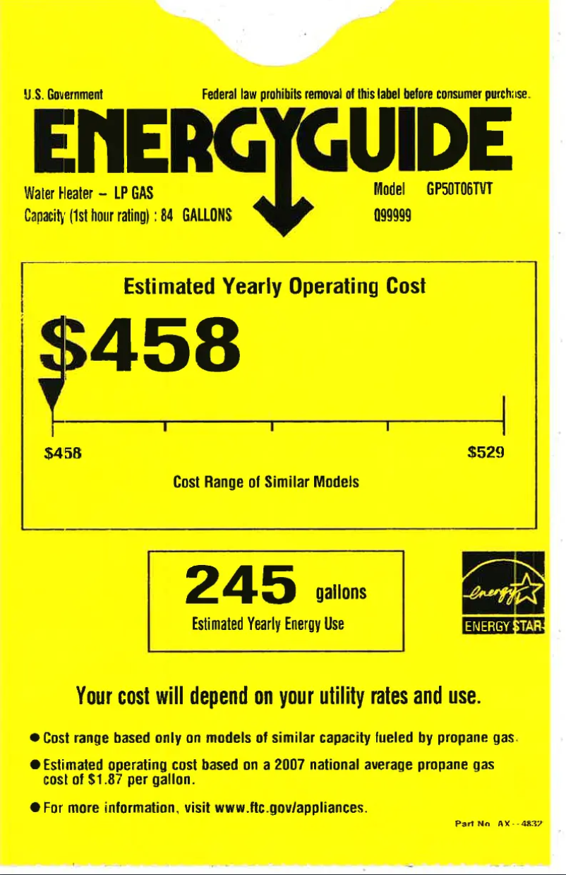 Image de la première page du manuel de l'appareil GP50T06TVT