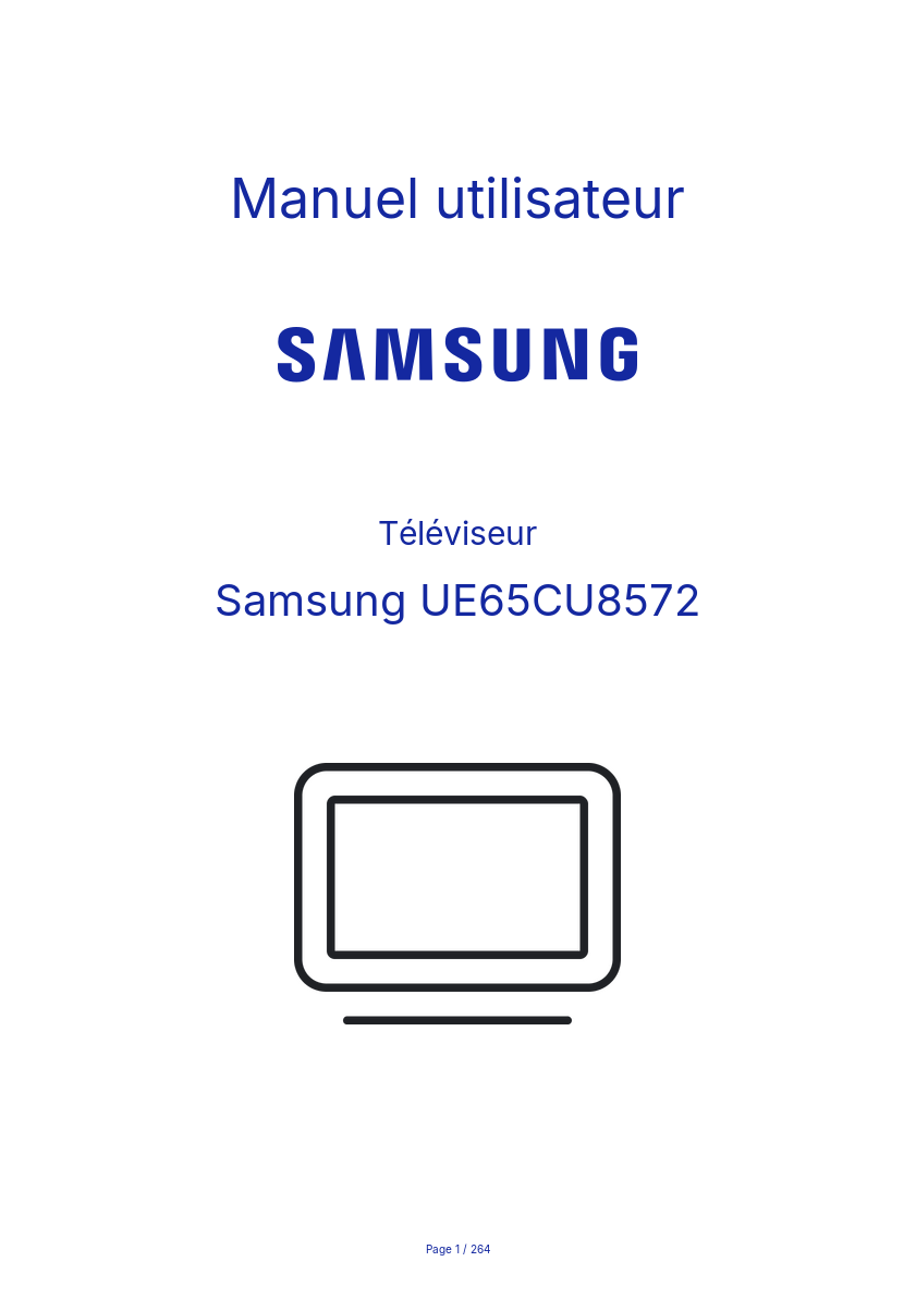 Page n°1 - Manuel utilisateur Samsung UE65CU8572