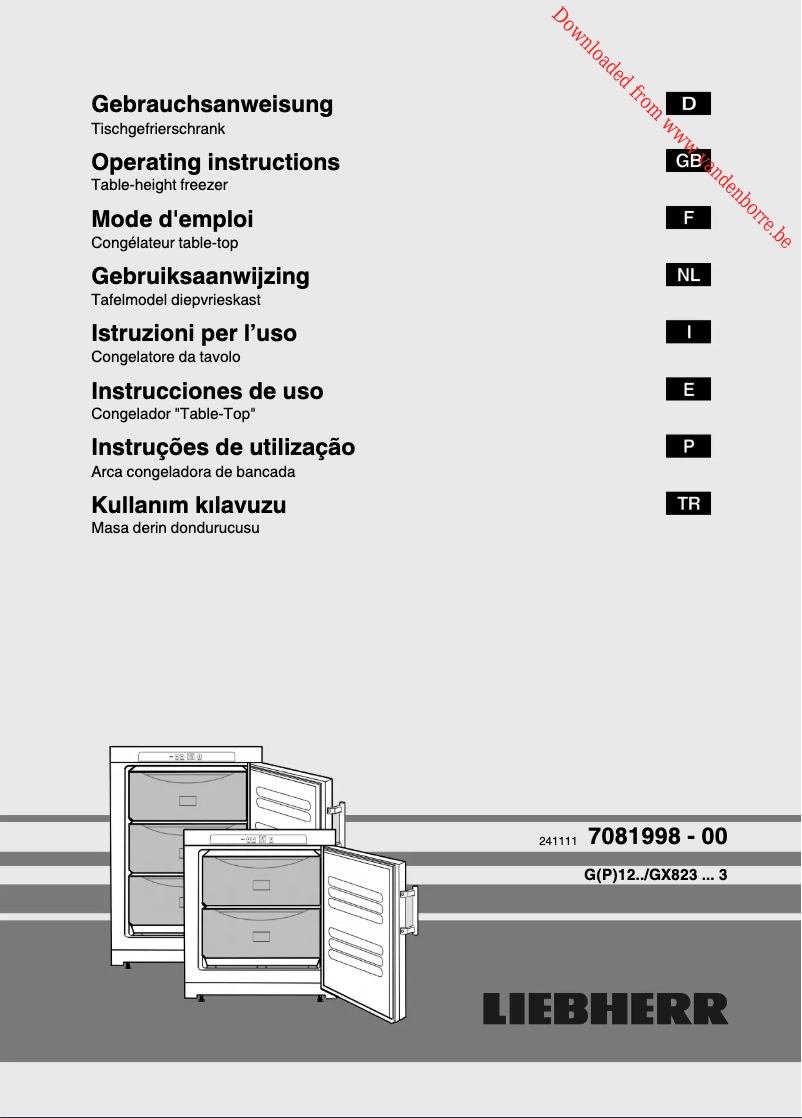 Page 1 de la notice Manuel utilisateur Liebherr GP 1213 Comfort