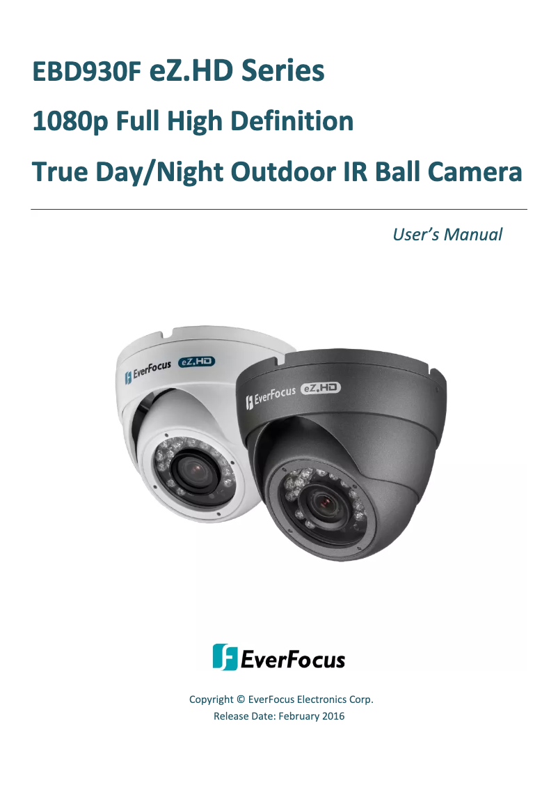 Page n°1 - Manuel utilisateur EverFocus EBD930F