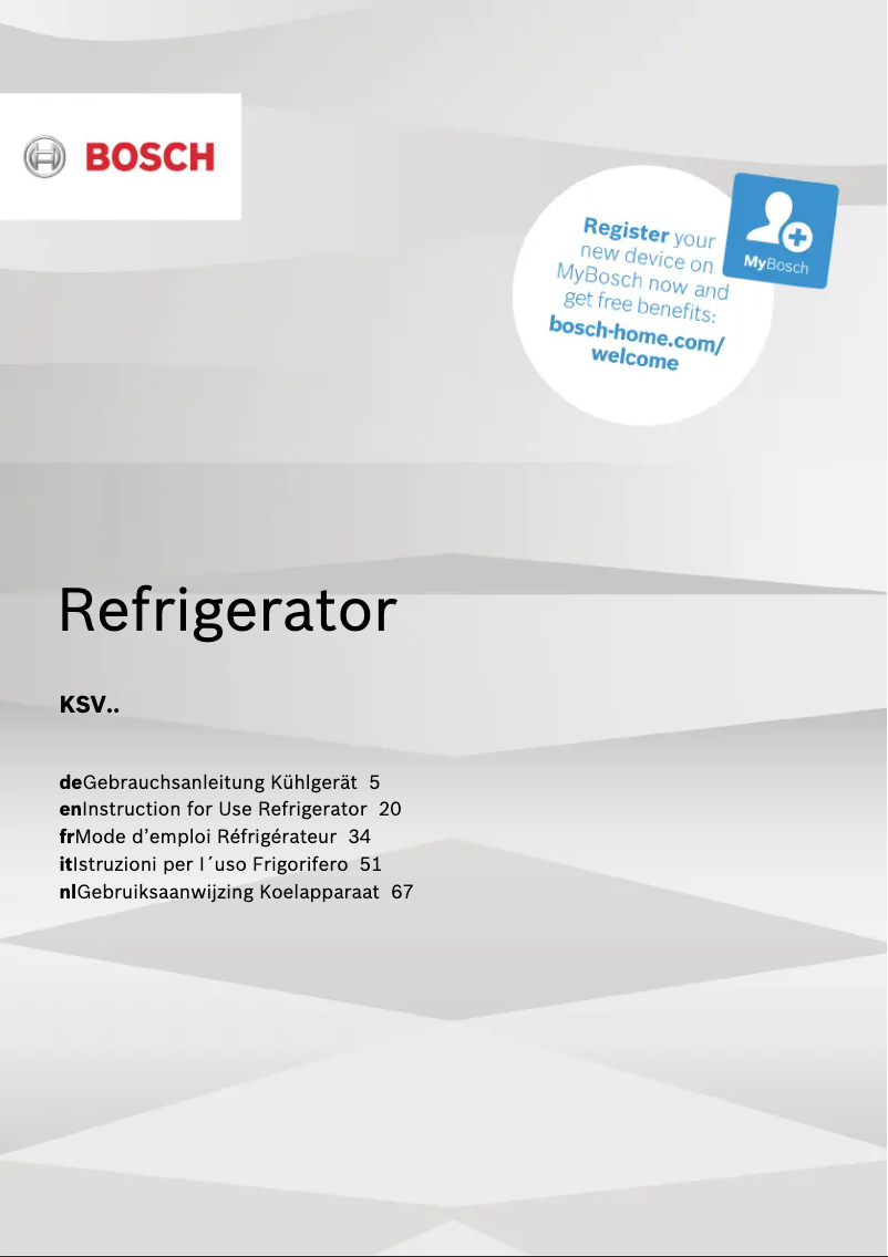 Image de la première page du manuel de l'appareil KSV36VWEP