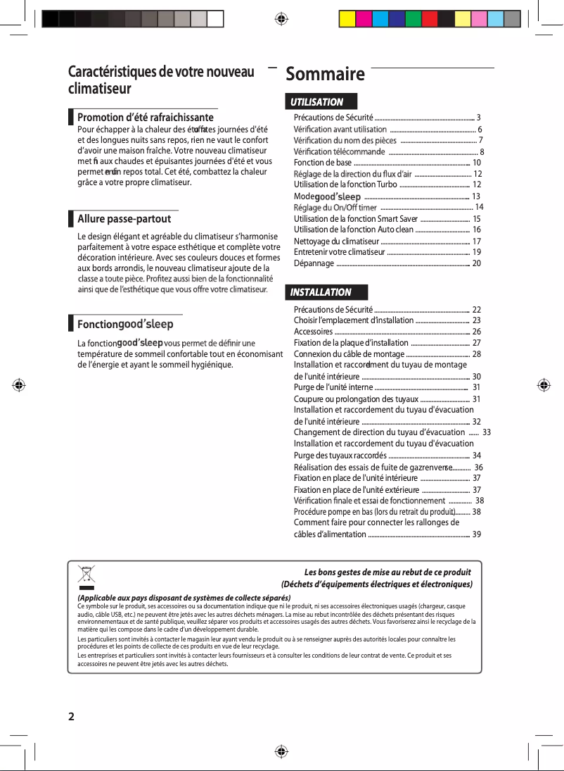 Page 1 of the manual User Manual Samsung AS18UUQ