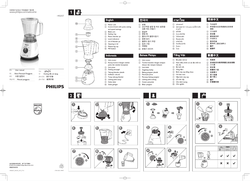 Image de la première page du manuel de l'appareil HR2007