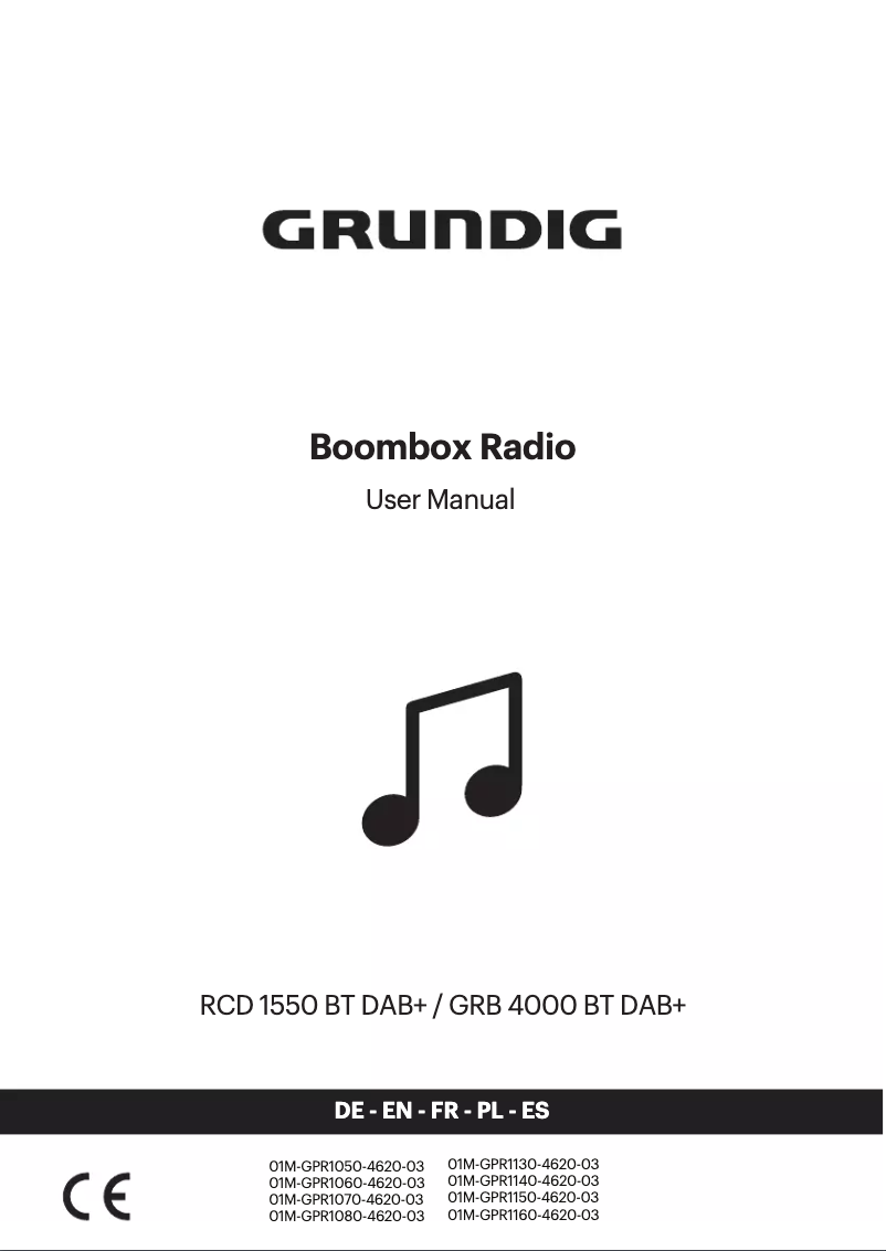 Page n°1 - Manuel utilisateur Grundig GRB 4000 BT DAB+