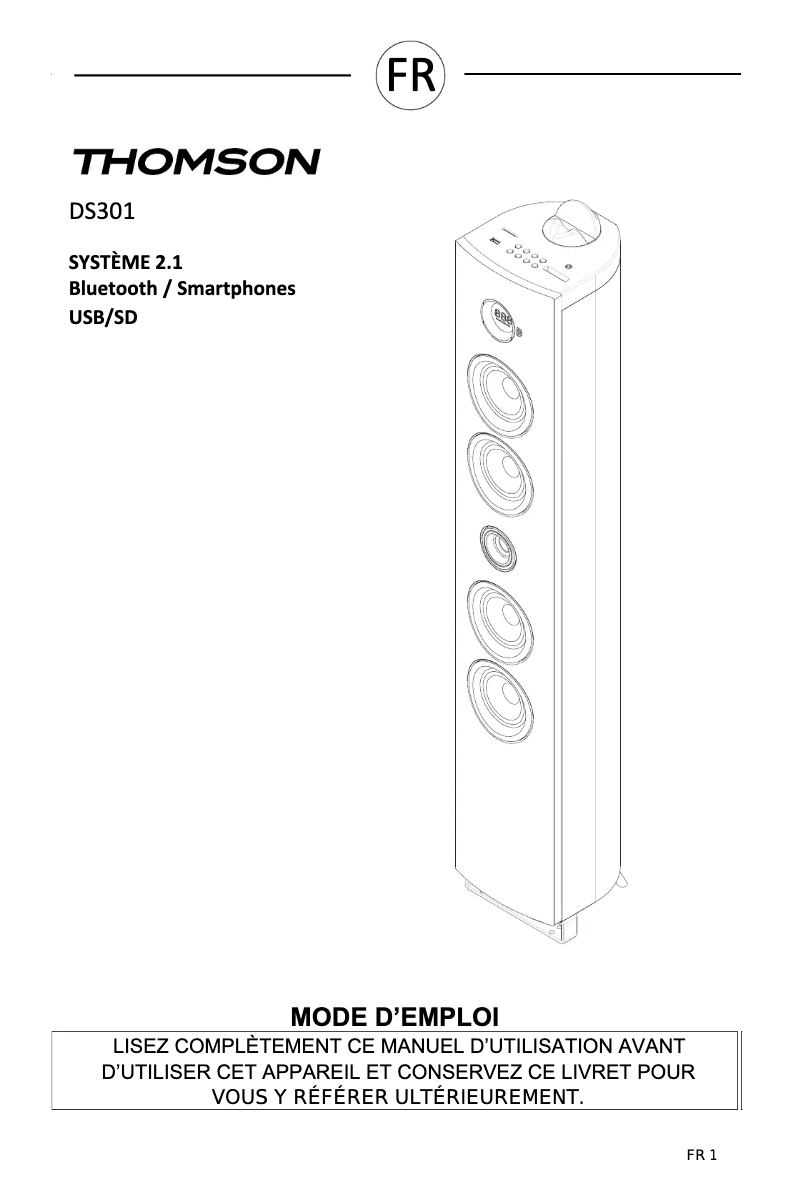 Page 1 de la notice Manuel utilisateur Thomson DS301