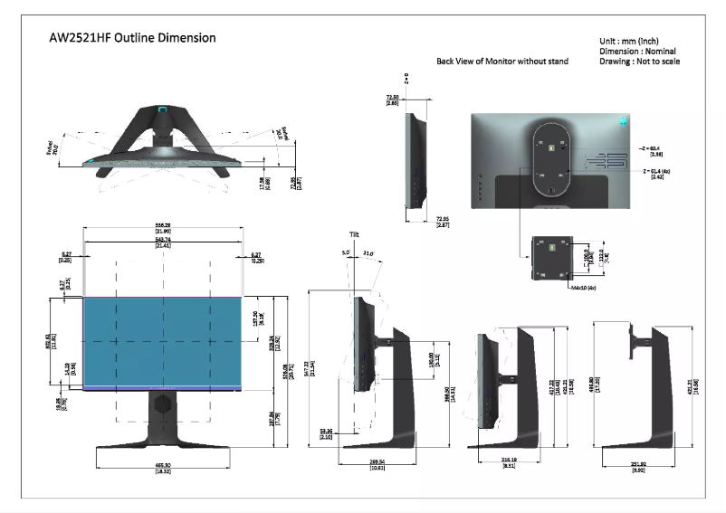 Page 1 de la notice Manuel utilisateur Alienware AW2521HF
