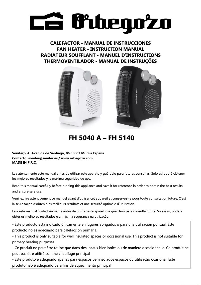 Image de la première page du manuel de l'appareil FH 5140