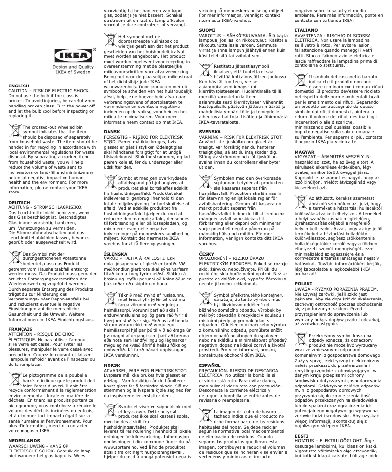 Page 1 de la notice Manuel utilisateur Ikea LUNNOM 905.393.69