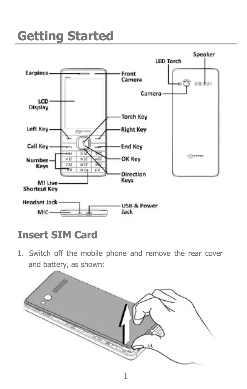 Page n°1 - Manuel utilisateur Micromax X2820