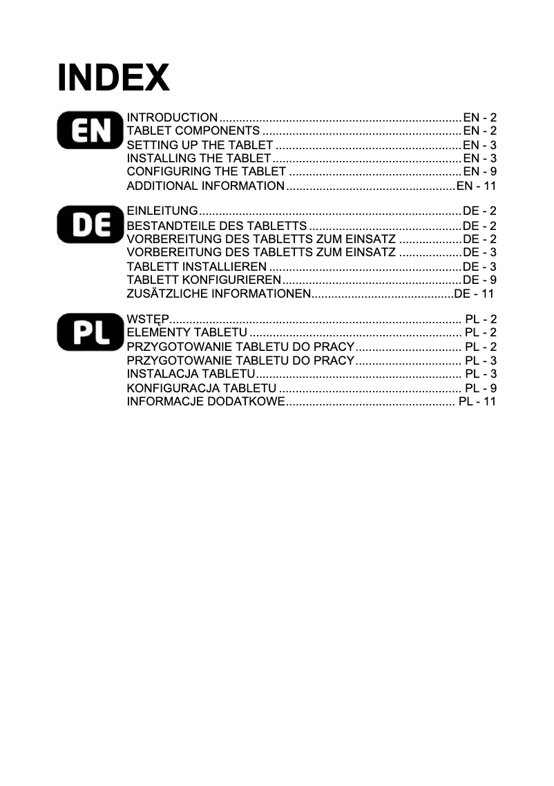 Image de la première page du manuel de l'appareil O-pen XL P 2000