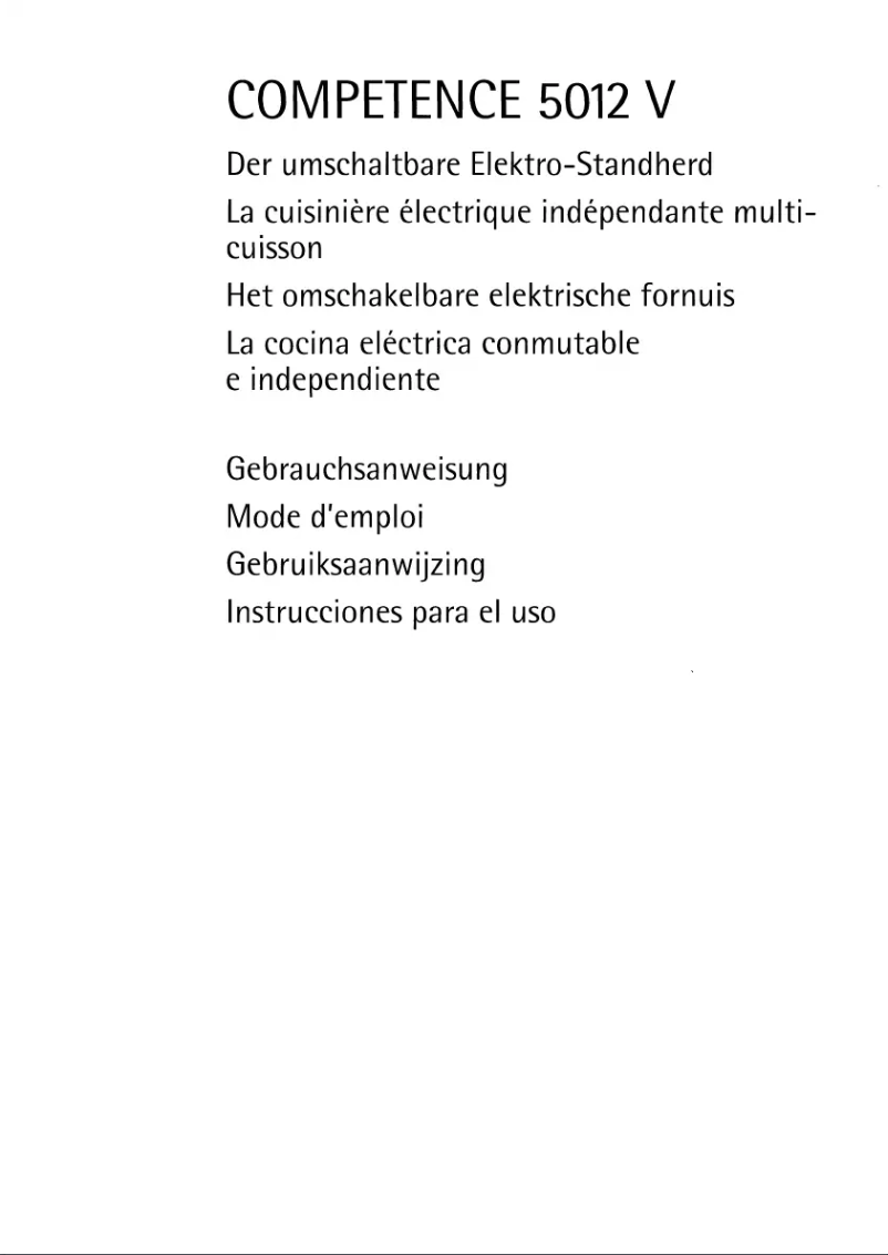 Image de la première page du manuel de l'appareil Competence 5012 V