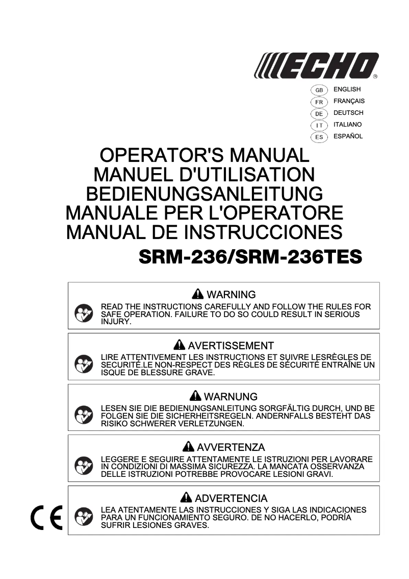 Image de la première page du manuel de l'appareil SRM-236TES