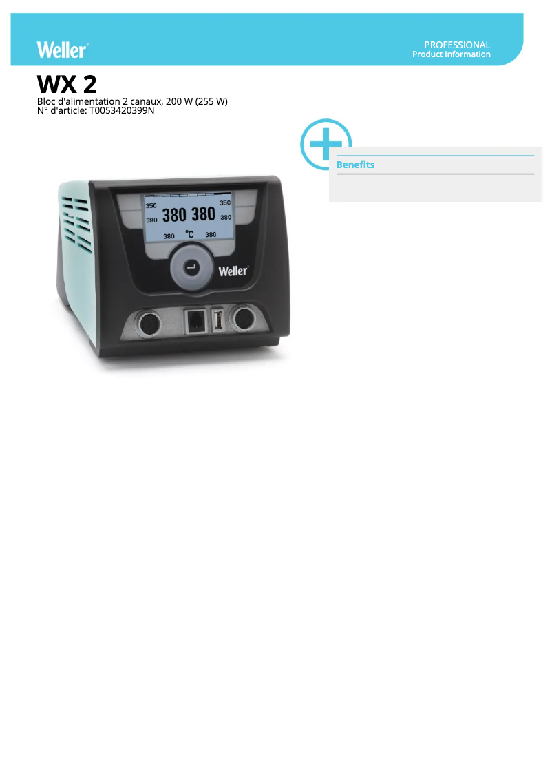 Page n°1 - Fiche technique Weller WX 2