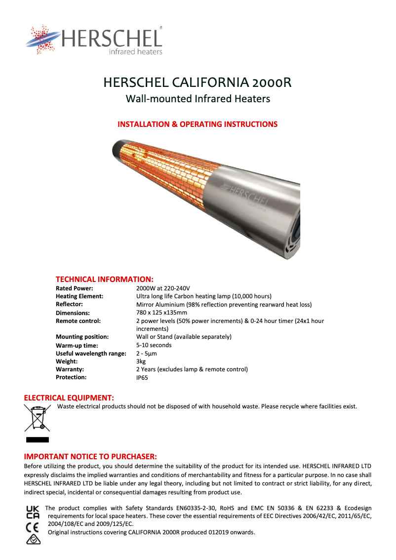 Page n°1 - Manuel utilisateur Herschel California