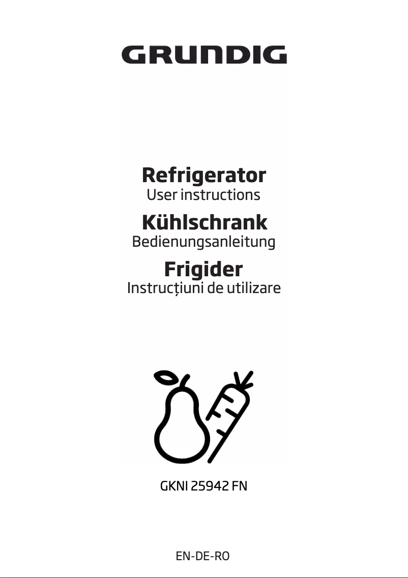 Page 1 de la notice Manuel utilisateur Grundig GKNI 25942 FN