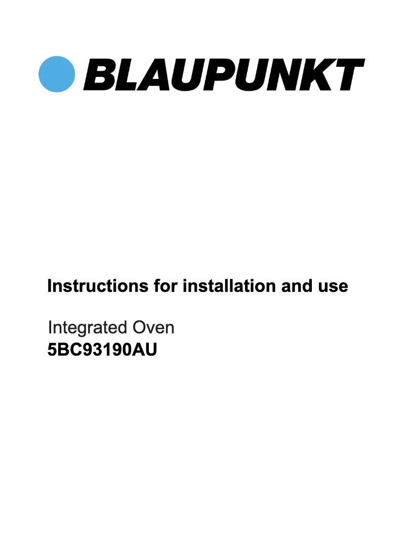Page 1 de la notice Guide d'installation Blaupunkt 5BC93190AU