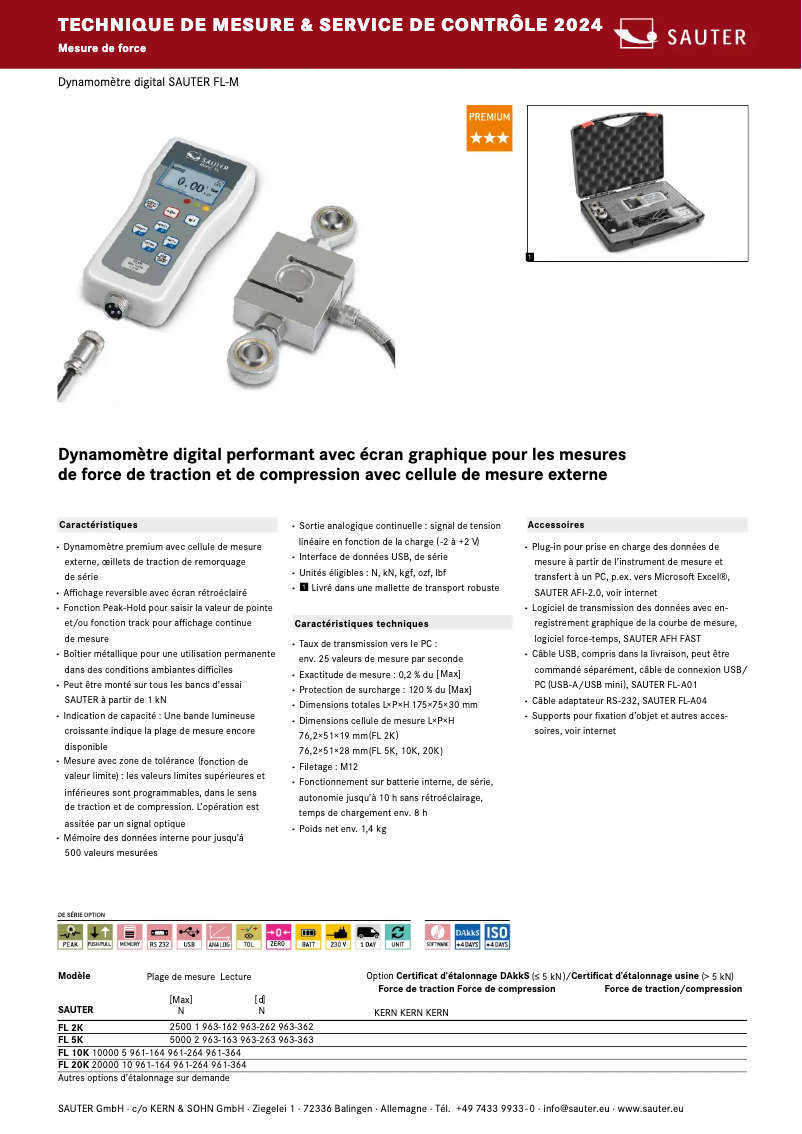 Page 1 de la notice Brochure Kern FL 20K