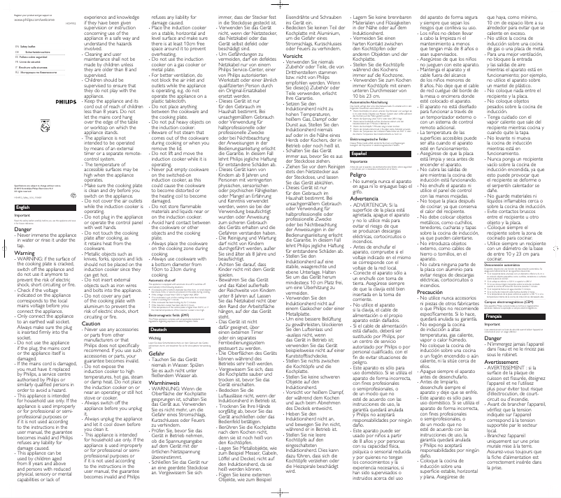 Page 1 de la notice Manuel utilisateur Philips Avance Collection HD4952