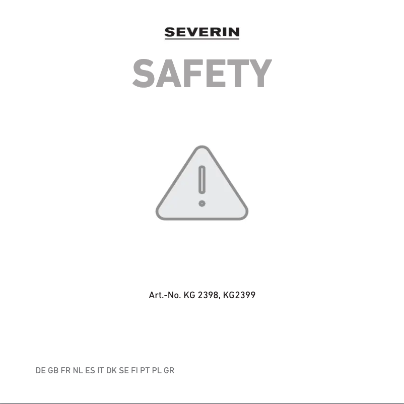 Image de la première page du manuel de l'appareil KG 2399