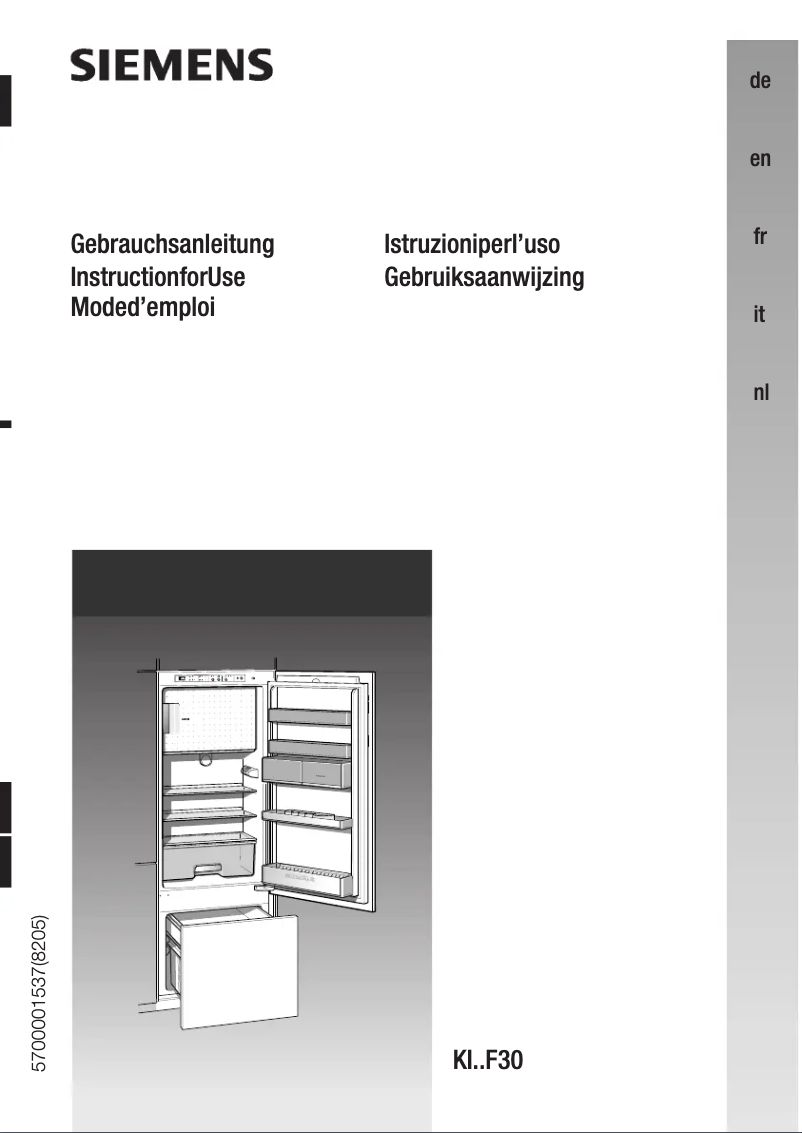 Page n°1 - Manuel utilisateur Siemens KI30F440