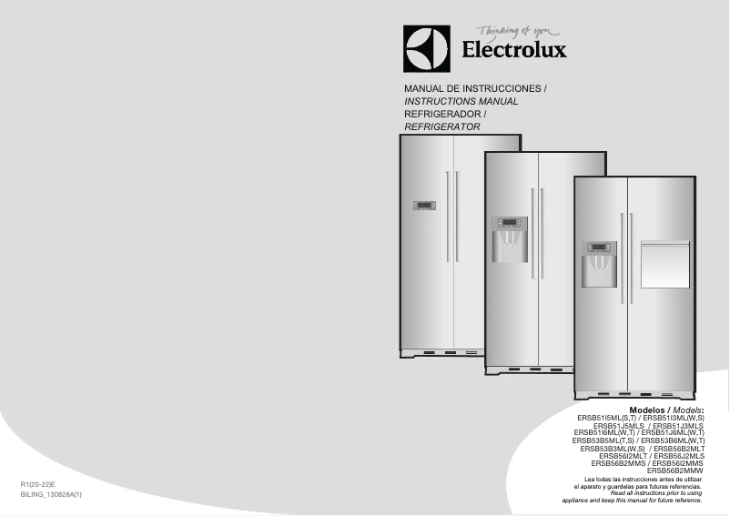 Page 1 de la notice Manuel utilisateur Electrolux ERSB53B5MLT