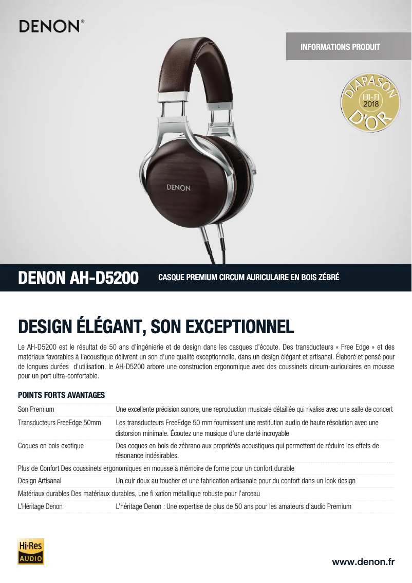 Image de la première page du manuel de l'appareil AH-D5200