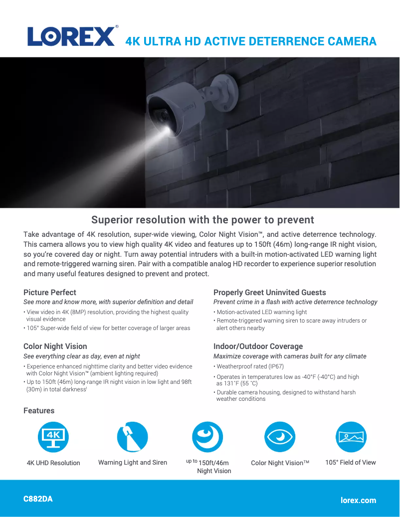 Page n°1 - Fiche technique Lorex C882DA