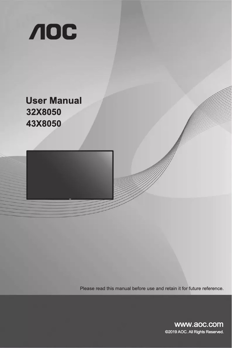 Page 1 de la notice Manuel utilisateur AOC 43X8050