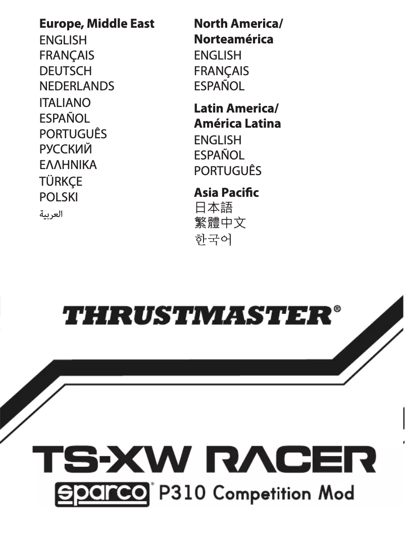 Image de la première page du manuel de l'appareil TS-XW Racer