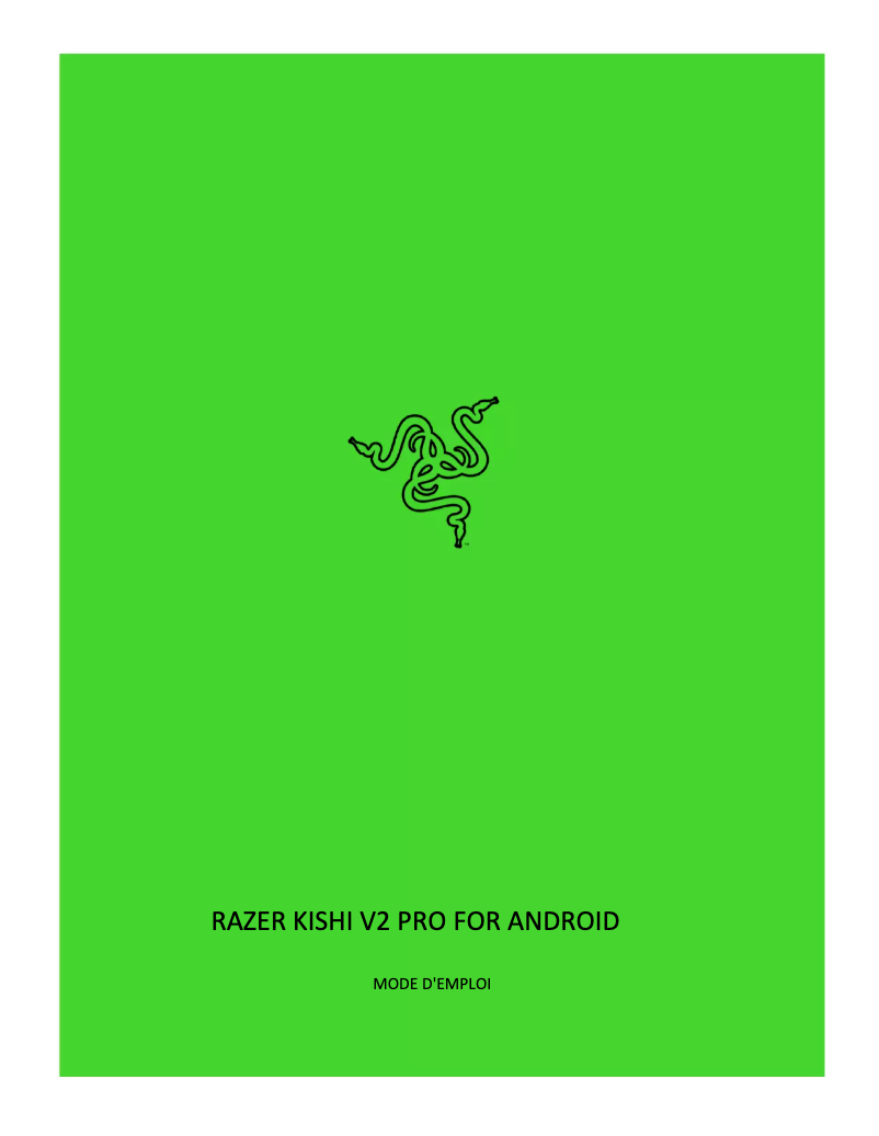 Image de la première page du manuel de l'appareil Kishi V2 Pro