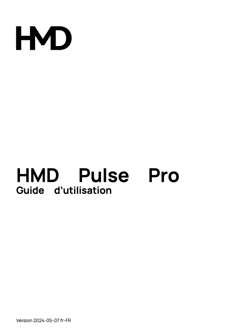 Page 1 de la notice Manuel utilisateur HMD Pulse Pro